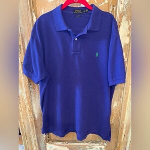 Ralph Lauren Polo Shirt Purple Blue Cotton Casual Preppy Pony City Size XLT